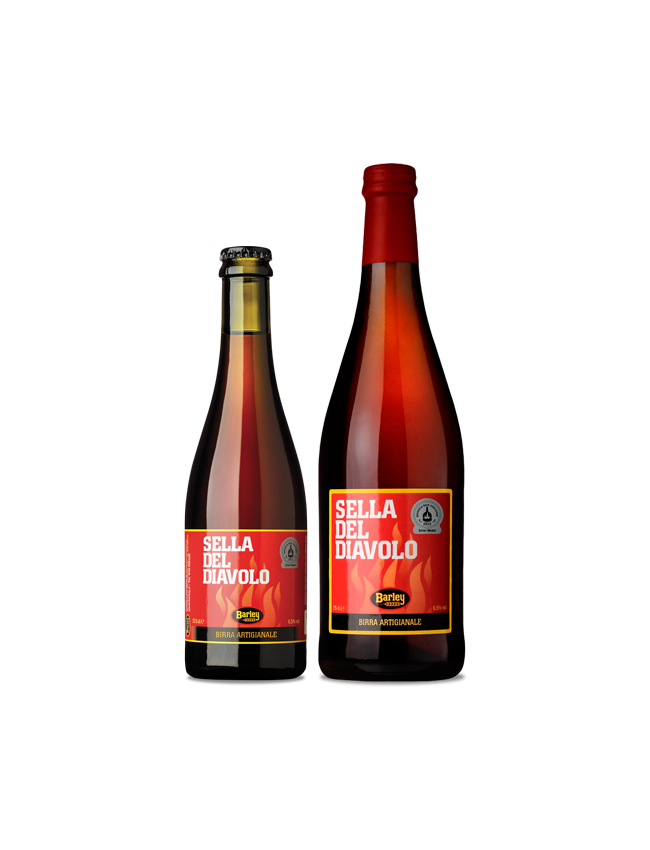 bottiglie di birra artigianale ambrata Sella Del Diavolo del birrificio Barley e vendute da Buono!