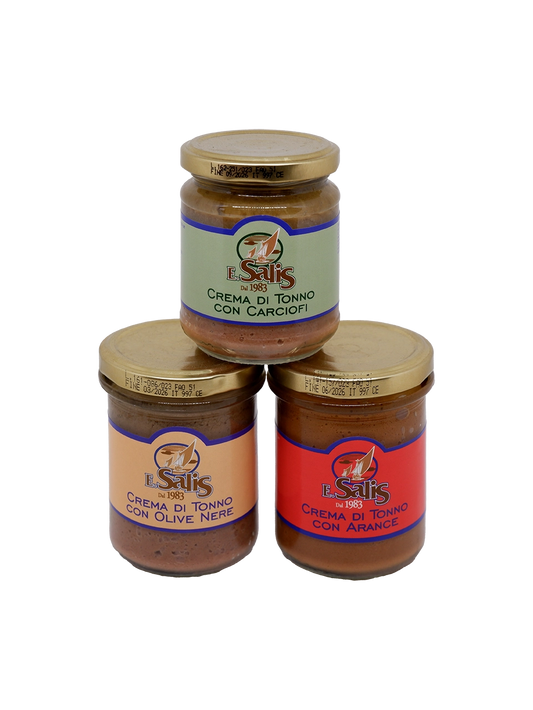 Barattoli di crema spalmabile al tonno prodotti da Efisio Salis e venduto da Buono!