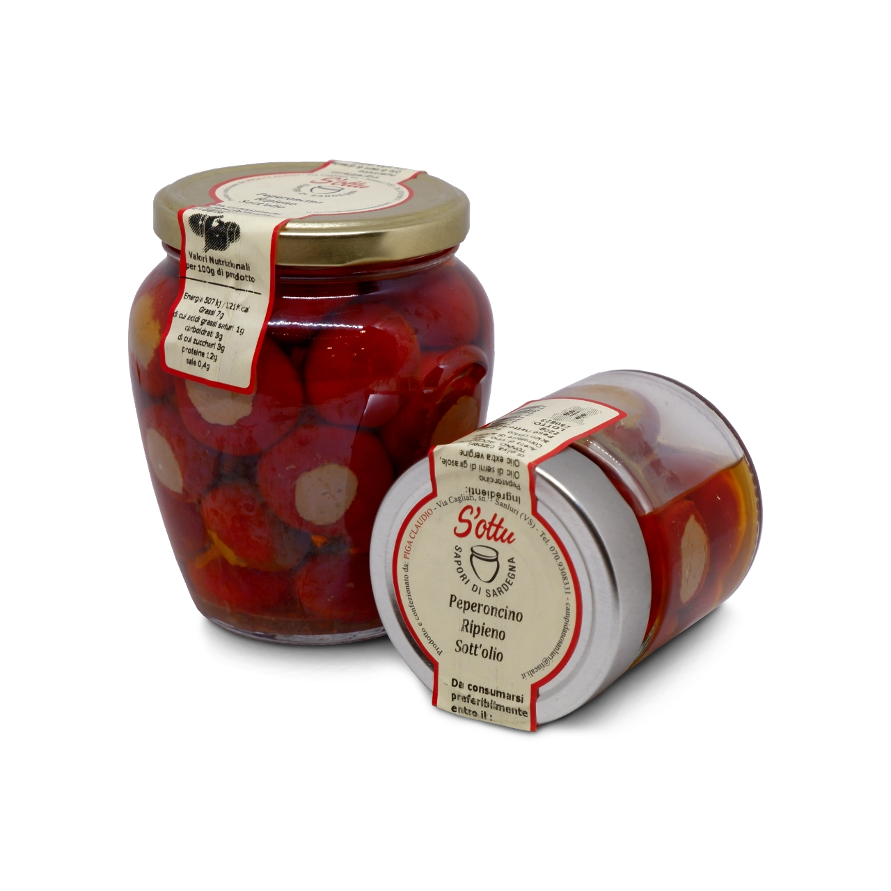 Peperoncini ripieni sott'olio artigianali S'Ottu