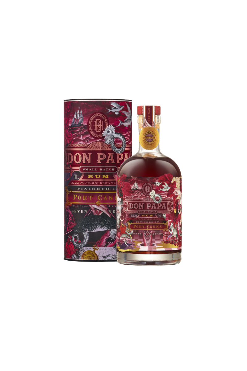 Bottiglia di rum don papa port cask con etichetta rossa venduta da Buono!
