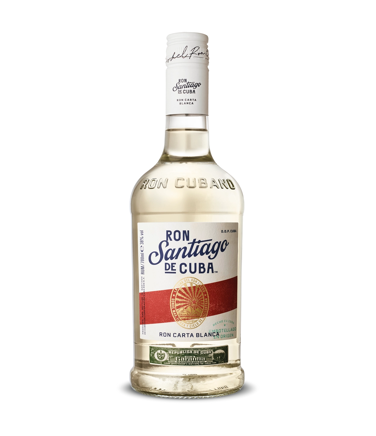 bottiglia di rum chiaro ron Santiago de Cuba carta blanca venduto in Buono!