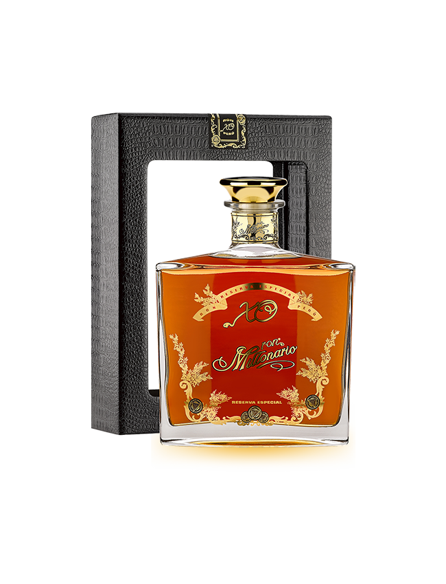 bottiglia e astuccio di rum ron millonario xo venduto da buono!