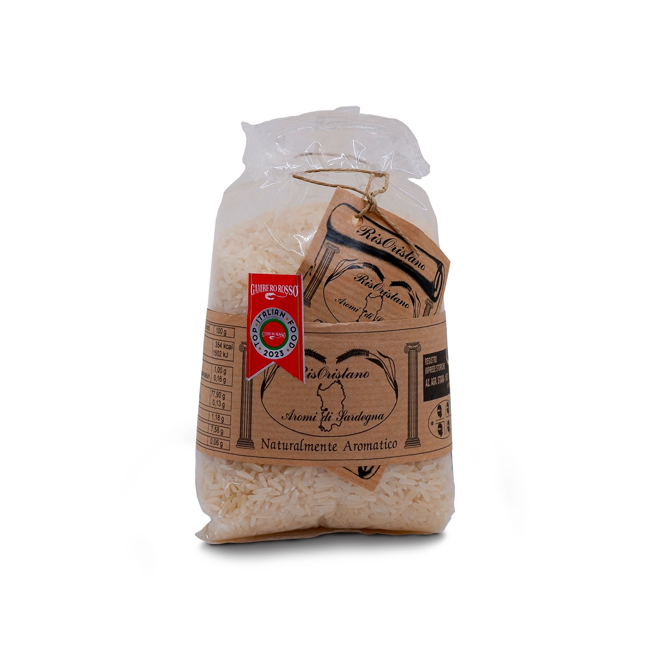 riso Thai profumato in busta da 500 grammi prodotto in Sardegna dall'azienda Risoristano e venduto da Buono!