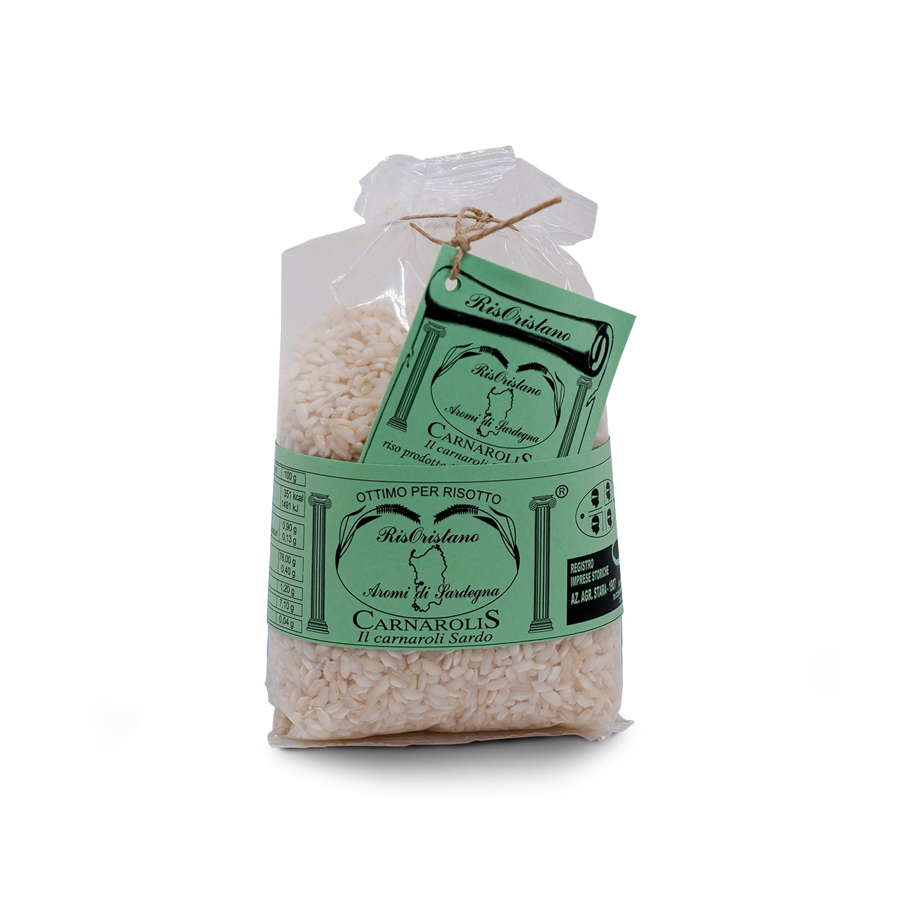 riso carnaroli in busta da 500 grammi prodotto in Sardegna dall'azienda Risoristano e venduto da Buono!