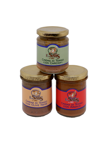 Barattoli di crema spalmabile al tonno prodotti da Efisio Salis e venduto da Buono!