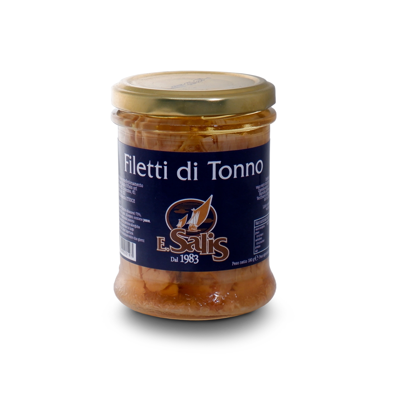 Filetti di tonno sott'olio in barattolo di vetro prodotti da efisio salis e venduti da Buono!