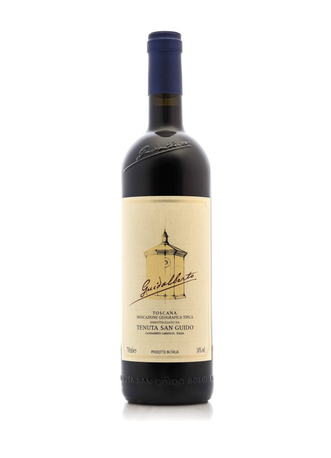 Bottiglia di vino rosso toscano Guidalbertoberto di Tenuta San Guido