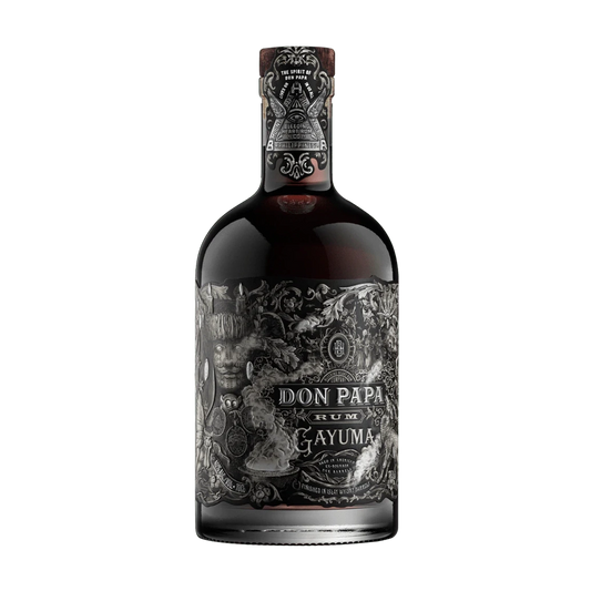 bottiglia nera del rum don papa gayuma venduto da Buono!