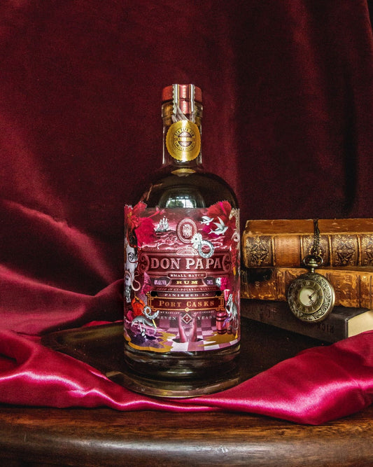 Bottiglia di rum don papa port cask con etichetta rossa venduta da Buono!