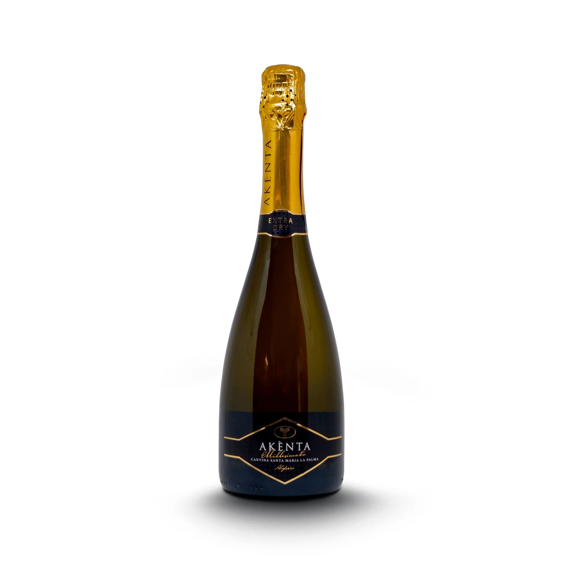 bottiglia di vino spumante akenta millesimato extra dry da 750ml prodotto dalla cantina Santa Maria La Palma di Alghero disponibile su Buono!